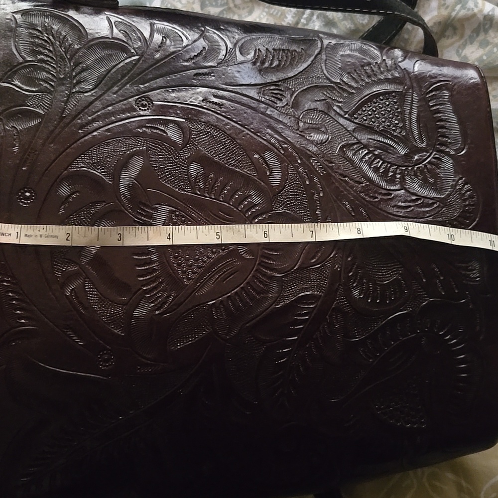 leather bag, it is 100% hand-tooled, artisanal work,like New - Picture 6 of 8